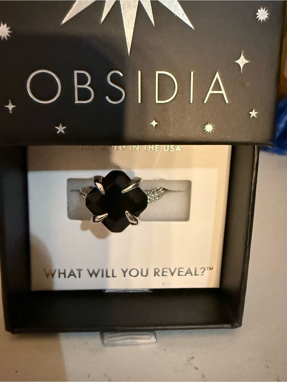 Black Clover Ring with rhodium Detail